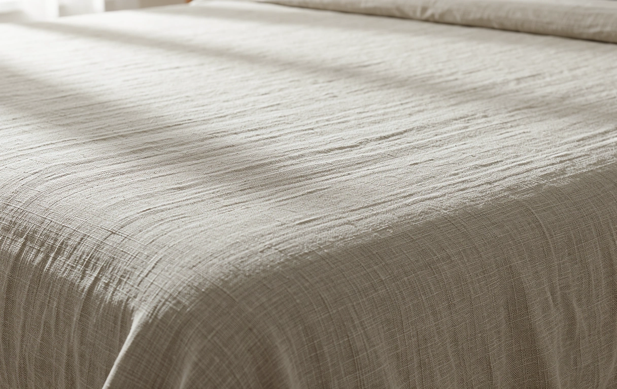 Textur von Leinenstoffen unter sanftem Licht